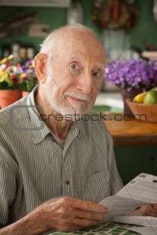 Senior man with important letter