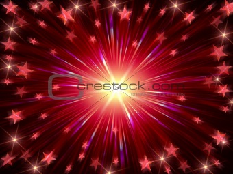 Christmas background radiate in red and violet
