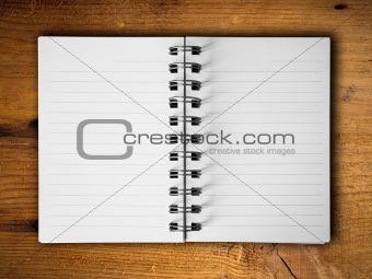 Open two blank white note book horizontal