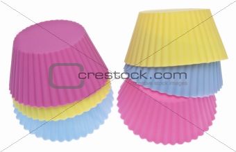 Stack of Vibrant Cupcake Wrappers 