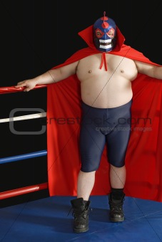 Mexican wrestler in the ring