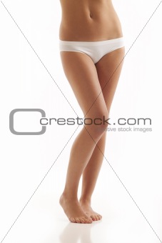Young woman wearing underpants