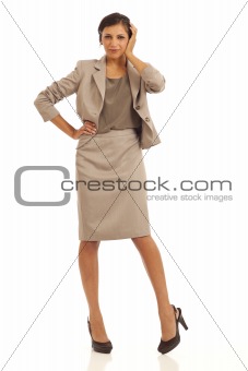 Portrait of casual young business woman in suit