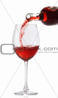 Pouring red wine