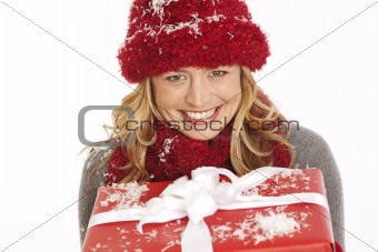 Woman with a present