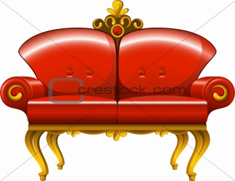 Red vintage sofa