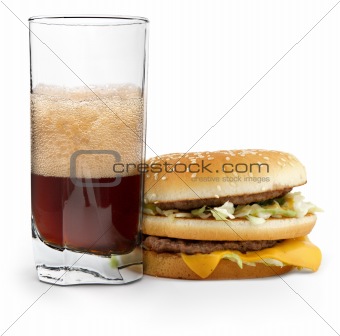 cola and cheeseburger