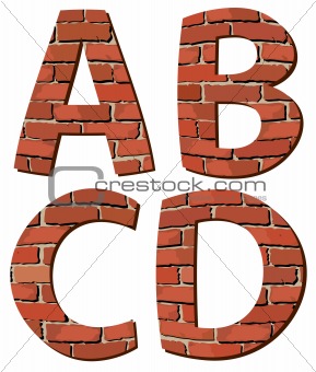 Set vector brick alphabet