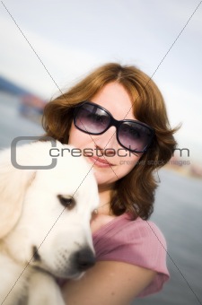 woman portrait with dog