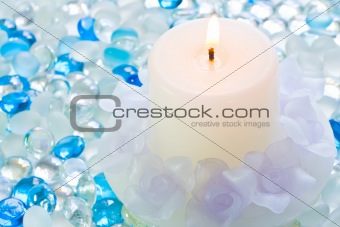 Candle on glass balls