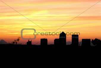 Sunset over London City