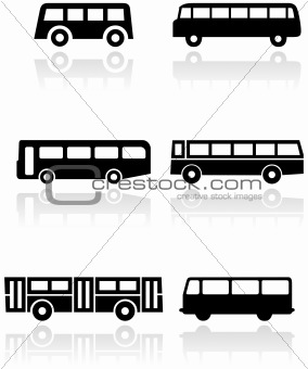 Bus or van symbol vector set.
