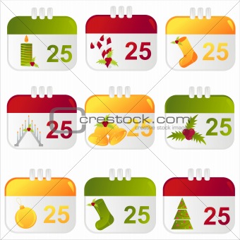 christmas calendar icons
