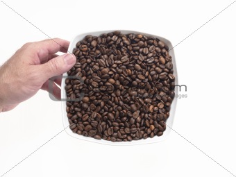 dish full of coffee beans