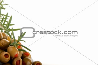 Green olives with red papper