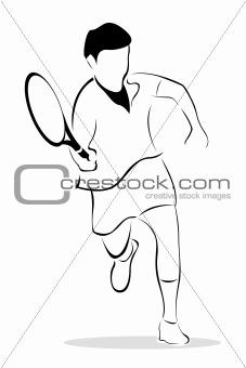 sketch of tennis player