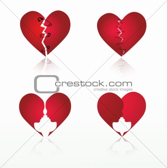 Vector set: hearts