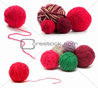 Colored wool clews set
