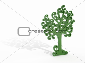 green tree with shadow