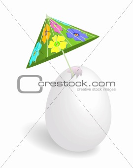 Vector egg cocktail with umbrella