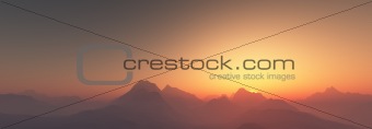 Sunset over mountains