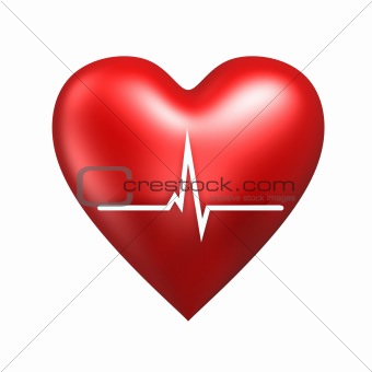 heart with  cardiogram