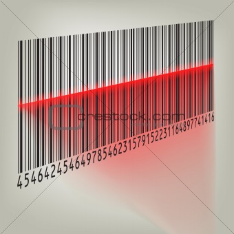 Bar code with laser light. EPS 8