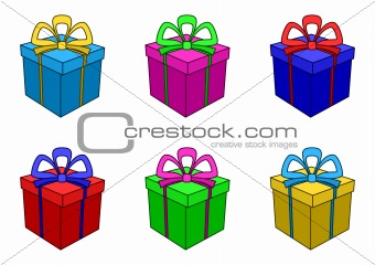 Boxes multi-coloured, square