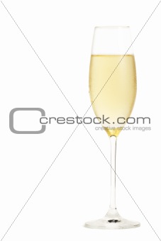 cold champagne in a champagne glass