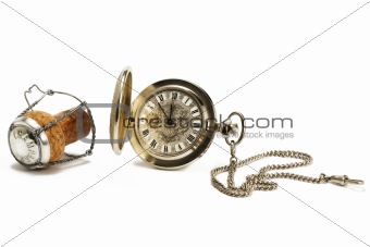 old pocket watch with a cork