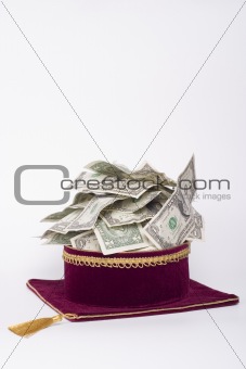 master's cap with a dollars