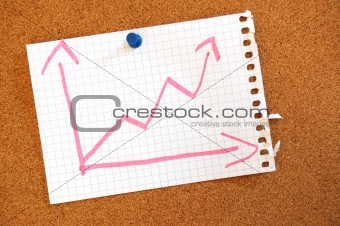 business graph with arrow showing growth