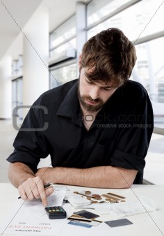 Young man and finances