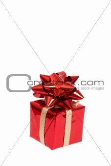 Red gift box with a bow