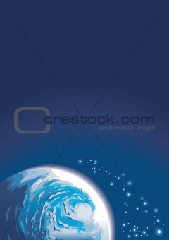 Background with space and planet