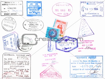 Passport stamps and visa's