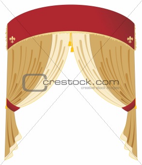 Vector red and gold curtain