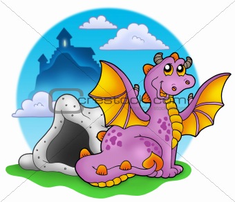 Dragon with cave and castle 2