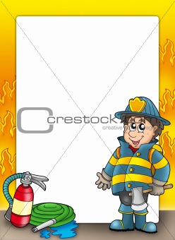 Fire protection frame with fireman
