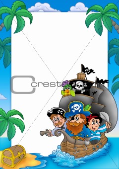 Frame with sailboat and pirates