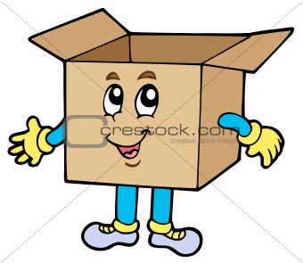 Cartoon cardboard box