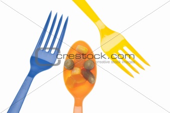 Spoonful of Vibrant Mixed Vegetables