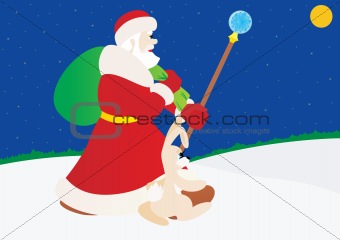 Santa Claus with a hare