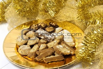 plate of sweets and Christmas decorations