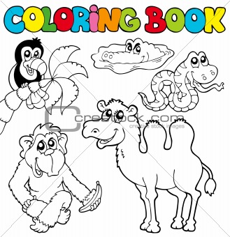 Coloring book with tropic animals 3