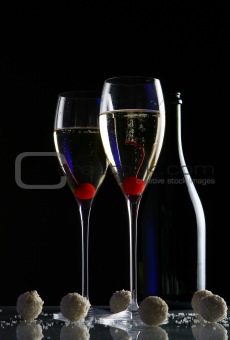 two glasses with champagne