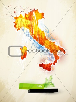 abstract illustration of the continent Italy