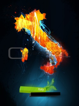 abstract illustration of the continent Italy