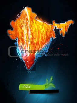 abstract illustration of the continent India