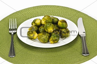 Plate of brussels sprouts